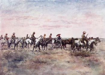 Boer krijgsgevangenen op weg van Paardeberg